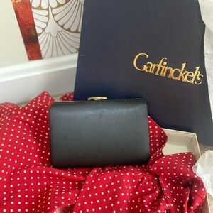 Garfinckel’s Elegant Black Spring Hinged Box Clutch by Conrich Chicago